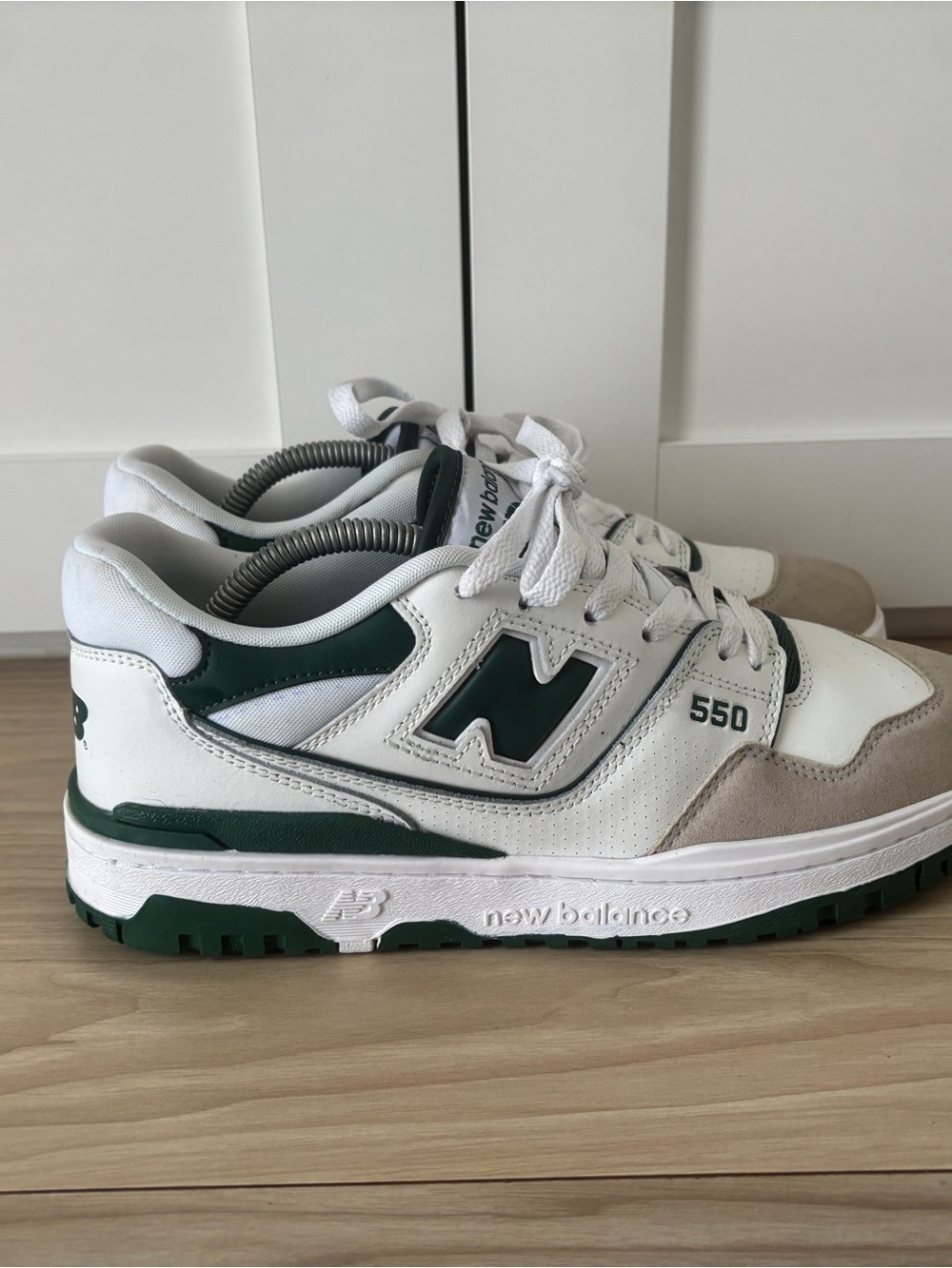New Balance 550 Men's White & Green Low-Top Sneakers